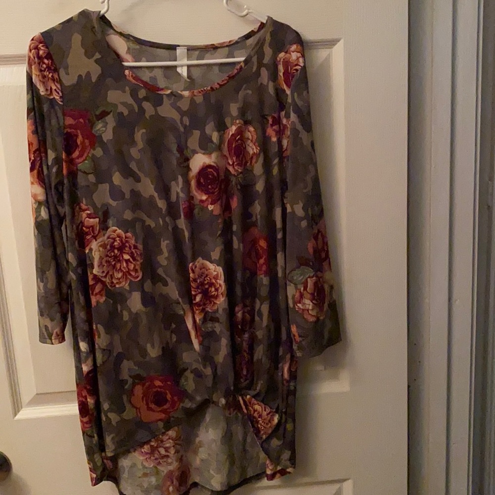 Camo with Roses top